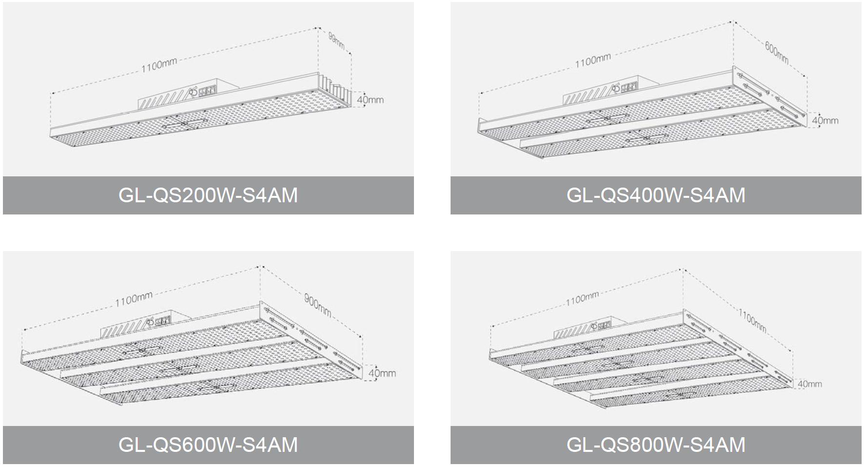 Dimension of Qs pro+ a full spectrum led grow light