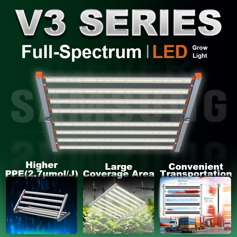 the picture shows a V3 Full spectrum LED grow light it is flodable and easy to install in your grow tent, and it has higher ppe and large coverage